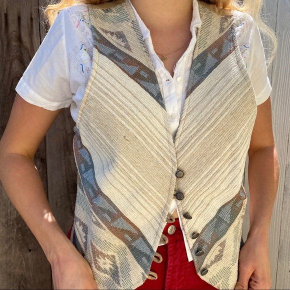 1980’s Vintage Roper Western Aztec Vest Jacket Top - Picture 5 of 6